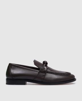 Bottega Veneta Коричневые кожаные лоферы Astaire 796445V4R30