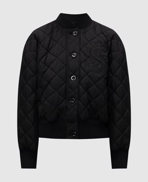 Jil Sander Чорний стьобаний бомбер з вишивкою монограми логотипа J02SW0027J65338