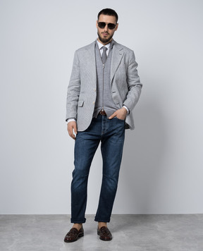 Brunello Cucinelli Серый кардиган из шерсти и кашемира M2400106