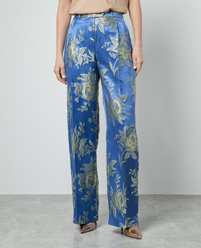 Etro Синие брюки с жаккардовым узором WREA000999TJD44