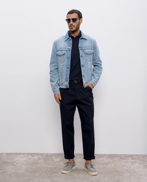 Brunello Cucinelli Синє поло M29805205
