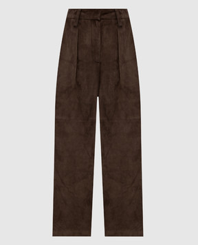 Brunello Cucinelli Коричневі замшеві штани M0CLFP8363