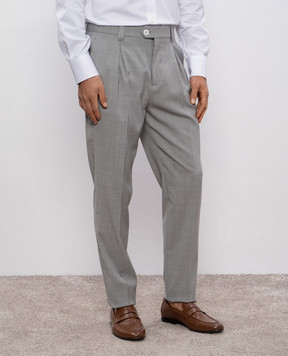 Brunello Cucinelli Серые брюки из шерсти MH2443030F