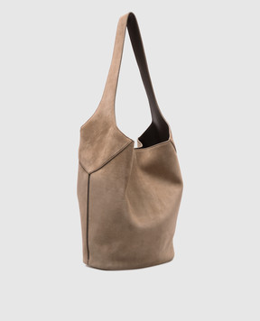Brunello Cucinelli Бежева замшева сумка з логотипом MBSUD2751P