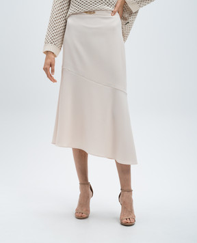 Twinset Бежева спідниця міді з ланцюжком Oval T 242TP2084