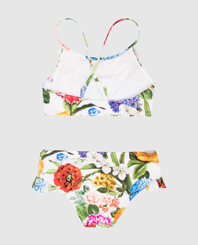 Dolce&Gabbana Детский купальник в цветочный принт с логотипом. L5J833ON04R36