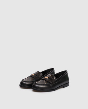 Versace Дитячі чорні шкіряні лофери Medusa 10203381A15518