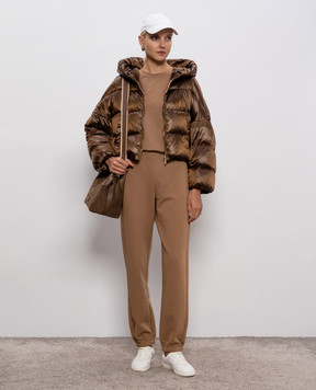 Max Mara Коричнева футболка GATTONI з фактурною монограмою GATTONI