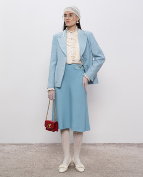 Valentino Блакитний жакет з вовни та шовку 7B3CE4R51CF