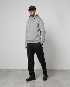Moncler Черные брюки с шерстью с логотипом. 2A00005597FV