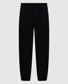 Alexander McQueen Голубые джогеры с фактурной эмблемой логотипа 828306QXACA