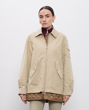 Moncler Зелена куртка з нашивкою логотипа K20931A00012598RT