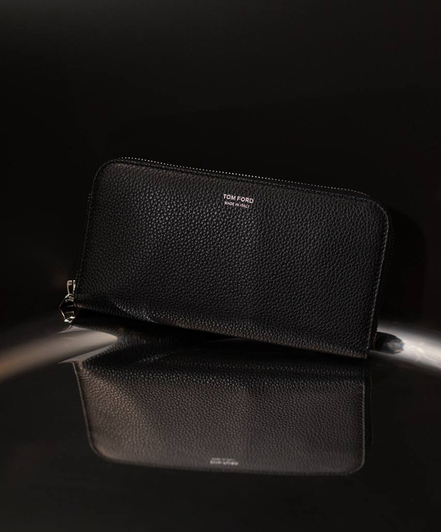 Tom Ford Чорний шкіряний гаманець з логотипом Y0241LCL158S зображення 4