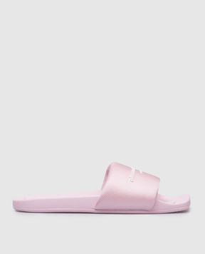 Alexander Wang Рожеві шльопанці з фактурним логотипом 30221S059
