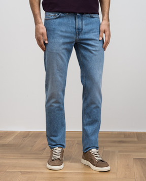 ISAIA Голубые джинсы с патчем логотипа DCRZ07DJ132