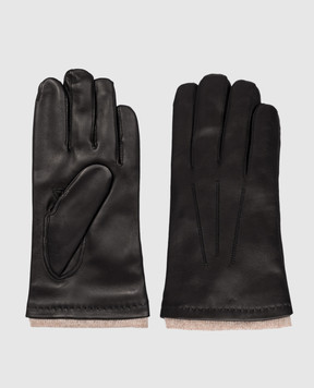 Orciani Черные кожаные перчатки GU0108NFK