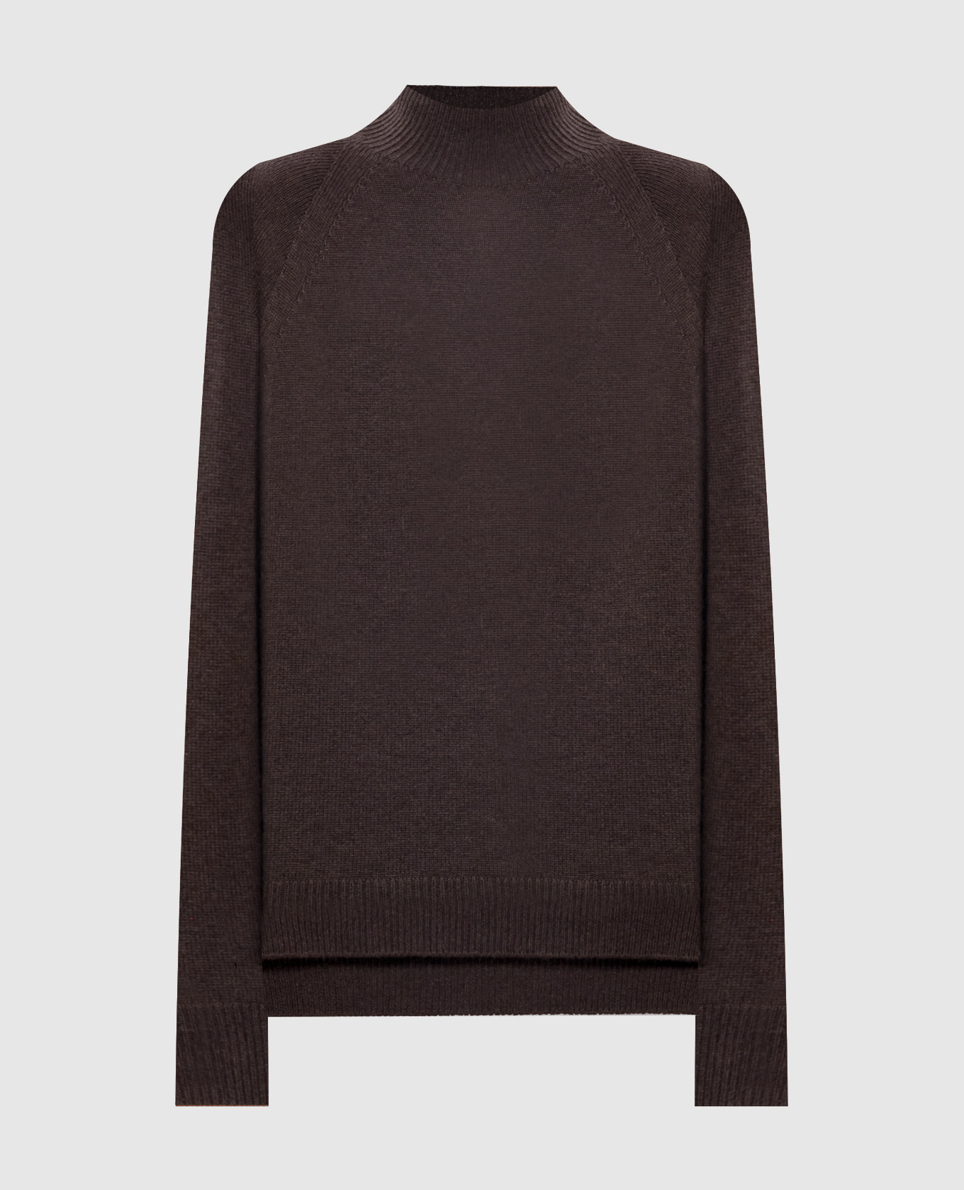 

Коричневый свитер из шерсти, шелка и кашемира с разрезами., Свитера