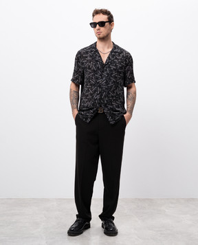 Balmain Черная рубашка в принт логотипа EH1HN070VH56