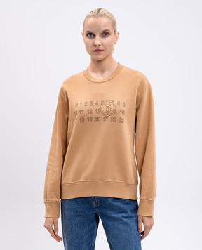 Maison Margiela MM6 Коричневий світшот з принтом логотипа S52GU0248M25025