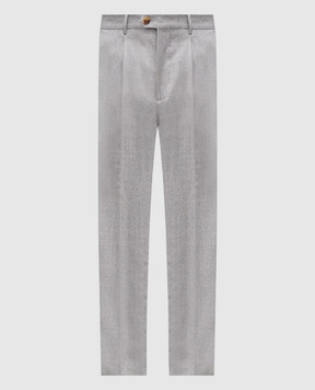 Brunello Cucinelli Серые брюки из шерсти ME226E1450