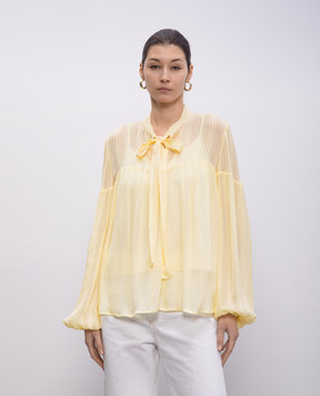 Twinset Жовта блуза з логотипом 251TP2263