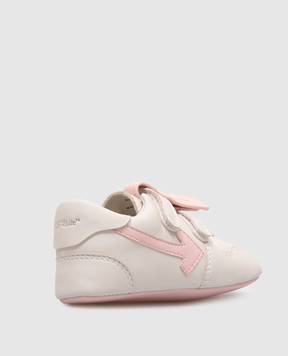 Off-White Детские белые кожаные кроссовки с логотипом OGIX001S25LEA001