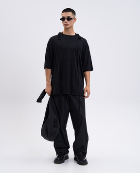 Ann Demeulemeester Черная футболка Danvald с воротником B0013223FA206