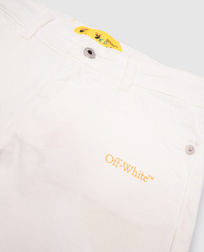 Off-White Дитячі білі джинсові шорти з логотипом OGYC004S25DEN001