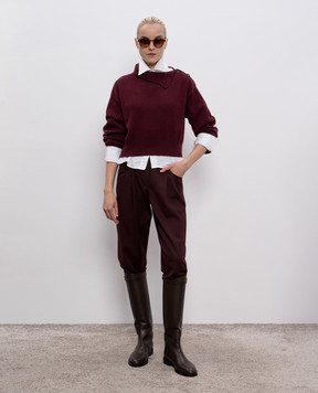 Brunello Cucinelli Бордовий светр з кашеміру M12707314P