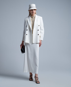 Brunello Cucinelli Бежевое поло с люрексом с логотипом ML947EN415