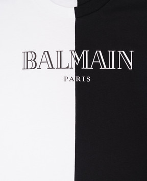 Balmain Детская футболка с фактурным принтом логотипа BW8Q01Z00821214