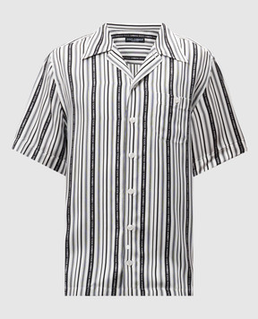 Dolce&Gabbana Белая рубашка из шелка в полоску G5JH9TIS1X2