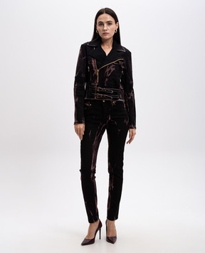 Versace Jeans Couture Черные джинсы с мраморным эффектом 77HAB5K0DW081F01