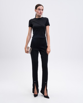 Thierry Mugler Черные брюки клеш с разрезами 25F1PA0440470