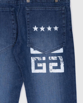 Givenchy Детские синие джинсы с принтом логотипа 4G H30306612