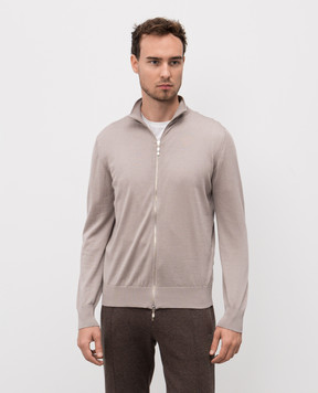 Doriani Cashmere Бежевий кардиган з вовни, шовку і кашеміру 18399B79