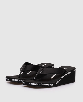 Alexander Wang Черные шлепанцы AW Wedge 30321S019