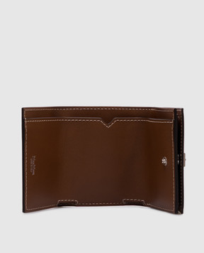 Max Mara Коричневый кожаный портмоне с логотипом COMPACTWALLET2