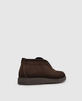 Santoni Коричневые замшевые дезерты на меху MGDG17823SMOAGEX