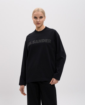 Jil Sander Черный лонгслив с принтом логотипа J03GC0136J20243