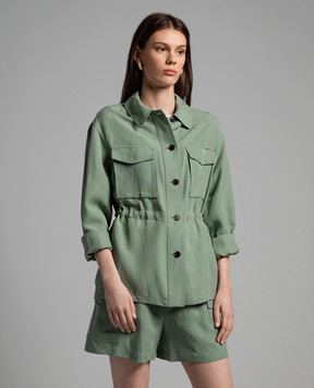 Woolrich Зеленая рубашка на кулиске с льном CFWWOS0106FRUT3043