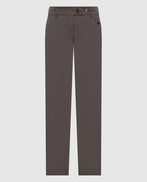 Brunello Cucinelli Сірі штани з вовни та шовку M0W07P6443y