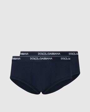 Dolce&Gabbana Набір синіх трусів-бріфів з логотипом M9C03JONN95