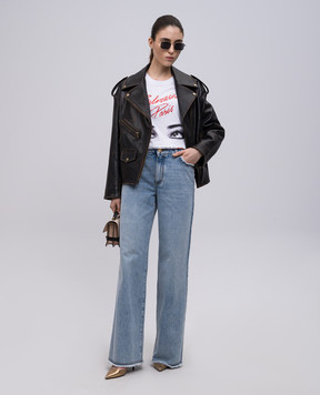 Balmain Блакитні джинси з ефектом потертості EF0MI050DF75
