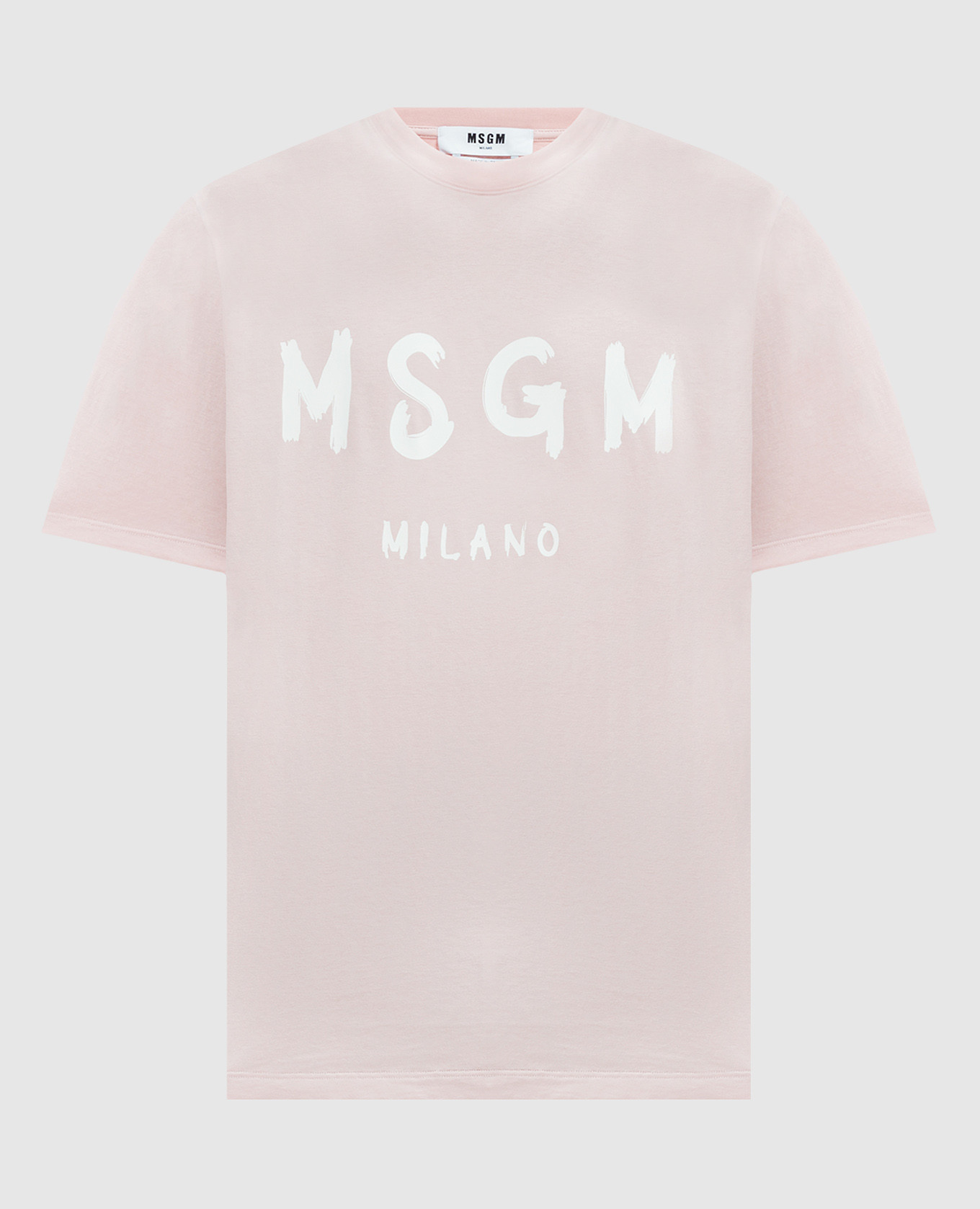 

Розовая футболка с принтом логотипа MSGM Brush Prose, Розовый, Футболки