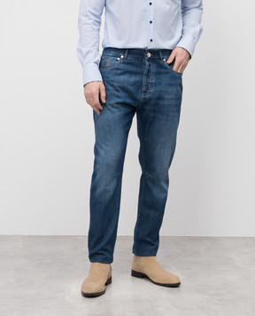 Brunello Cucinelli Сині джинси з логотипом ME645X1290