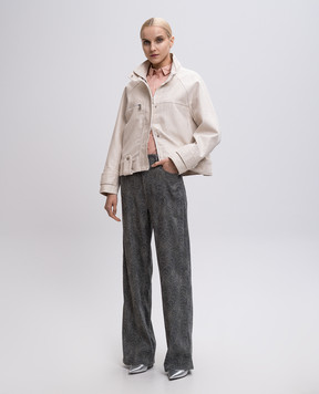 Dondup Серые брюки Francine с леном в узор. DP777FF0410DXXX