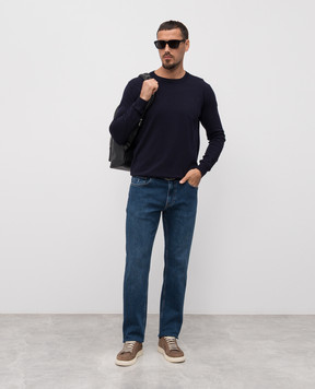Trussardi Синие джинсы с вышивкой эмблемы P408H204803NMJ380D75