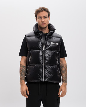 Mackage Черный пуховый жилет с логотипом патча KANE