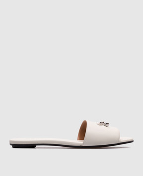 Alexander McQueen Белые кожаные шлепанцы 817471WIACT